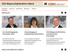 Tablet Screenshot of cdu-fraktion-luebeck.de